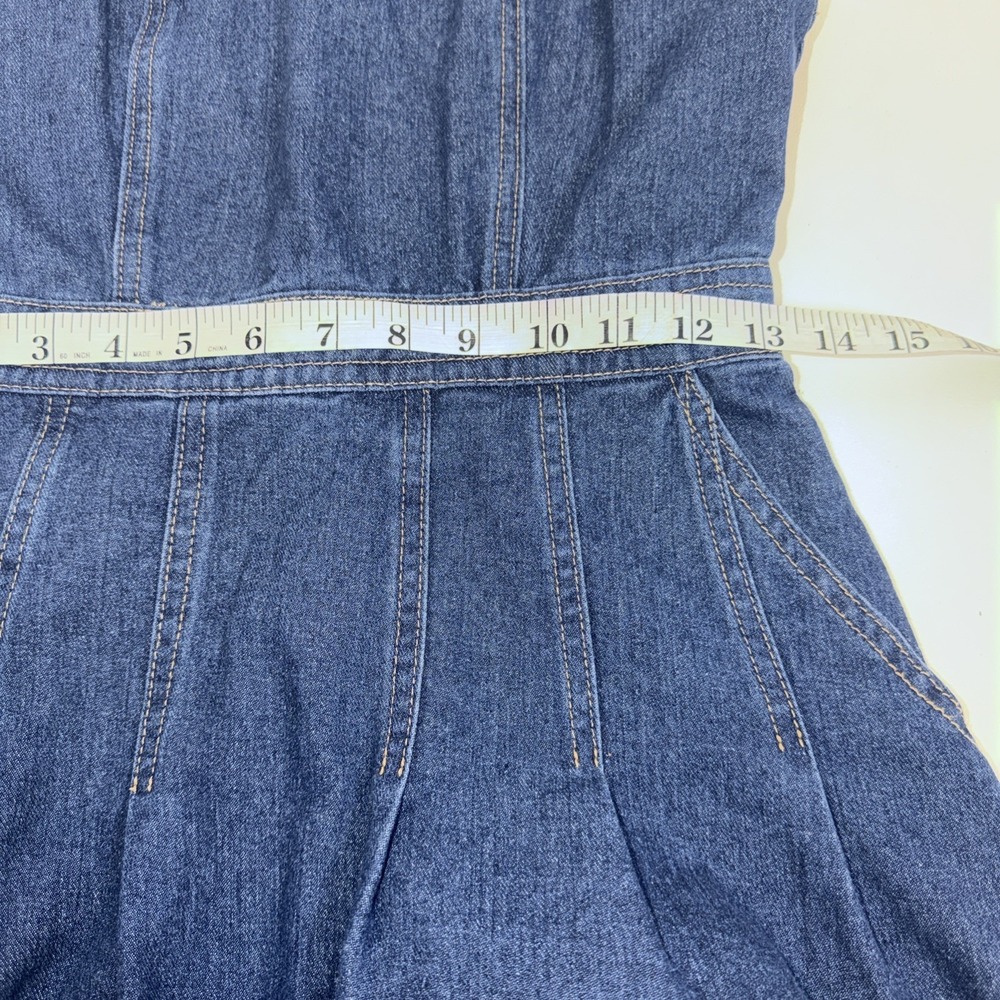 Joie Blue Denim Square‎ Neck Sleeveless Mini Sundress Size 4 - Picture 9 of 9